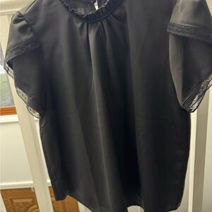 Elegant Black Lace Trim Top